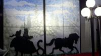 horse and carriage graphics with winter wonderland window backdrops